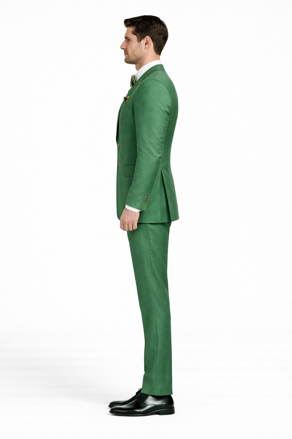 Rossiman Green Slim Fit Suit with Vest