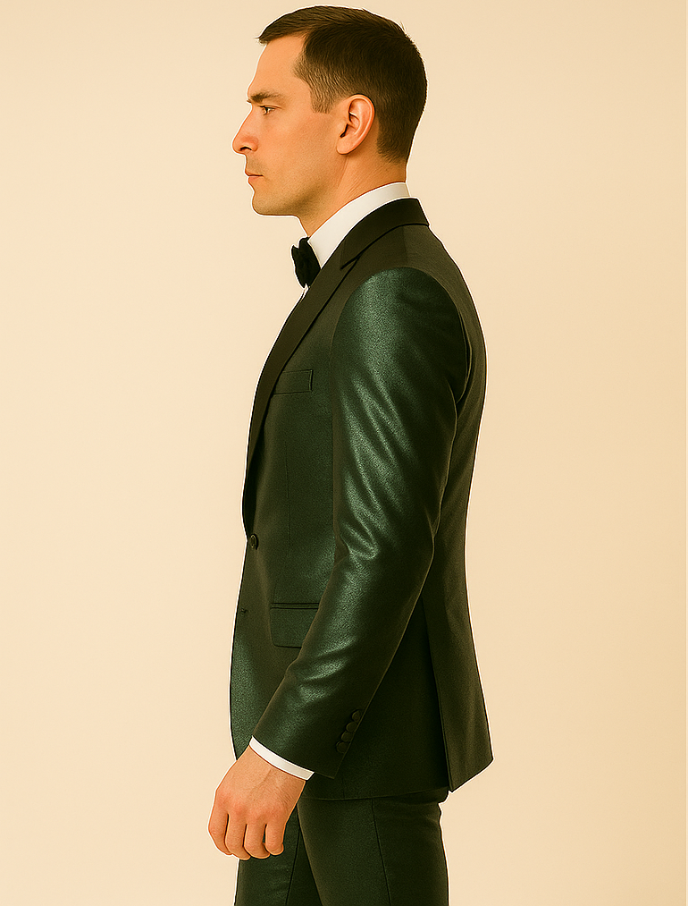 Rossiman Green Sateen Suit - Modern Gloss Finish