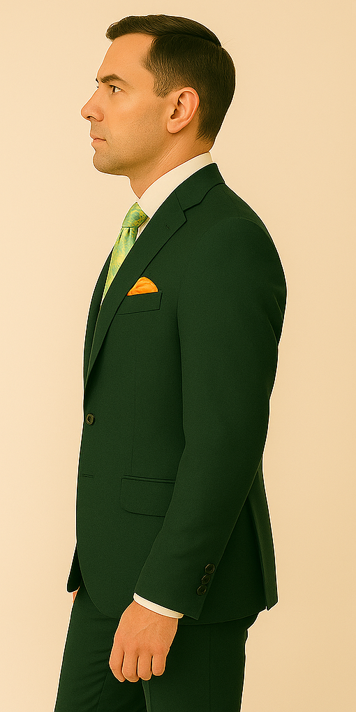 Rossiman Hunter Green Slim Fit 3-Piece Men's Suit