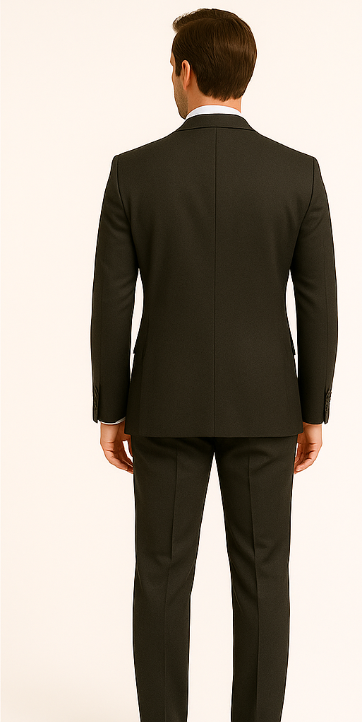 Rossiman Men's 3-Piece Dark Gray Slim Fit Suit