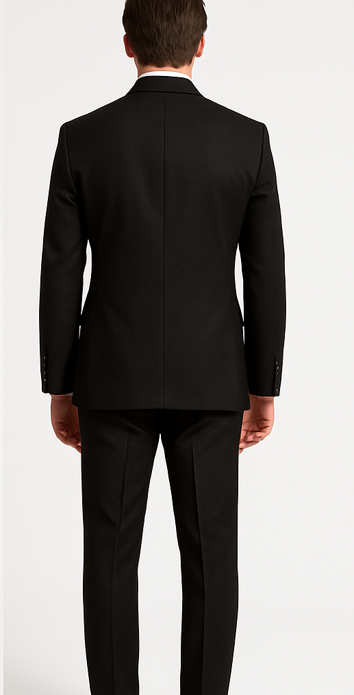 Rossiman Men's Black Slim Fit 3-Piece Suit