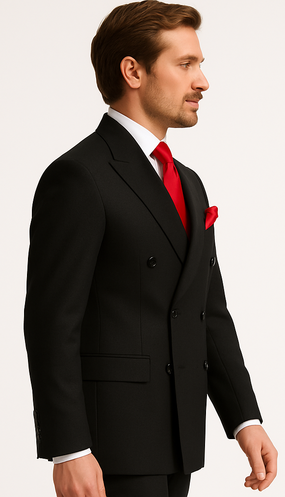 Rossiman Men's Black Slim Fit 3-Piece Suit