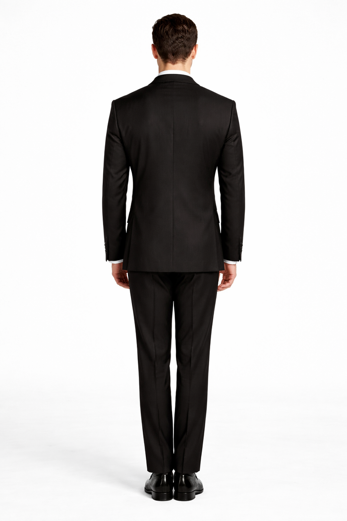 Rossiman Men's Black Slim Fit 3-Piece Suit