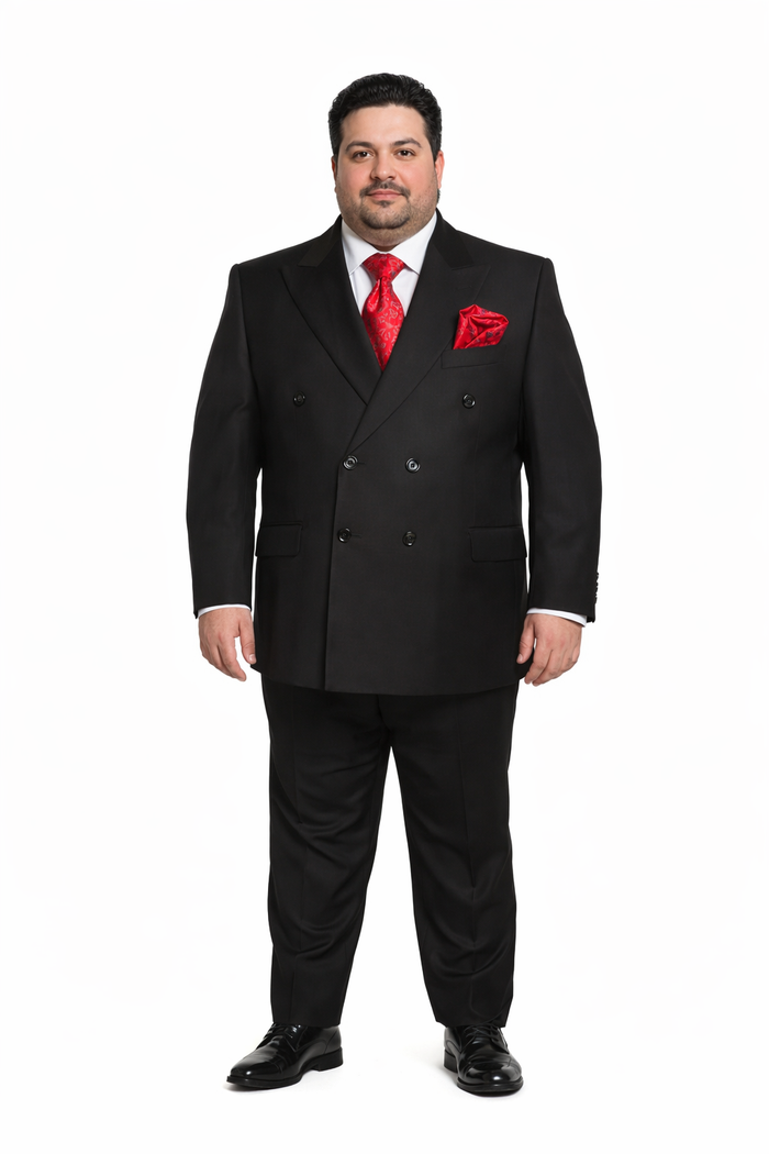 Rossiman Men's Black Slim Fit 3-Piece Suit