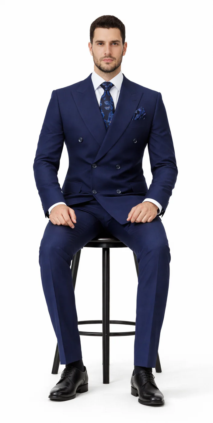 Rossiman Blue Slim Fit Suit-Tailored & Modern