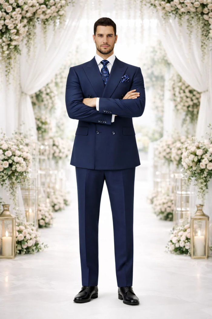Rossiman Blue Slim Fit Suit-Tailored & Modern