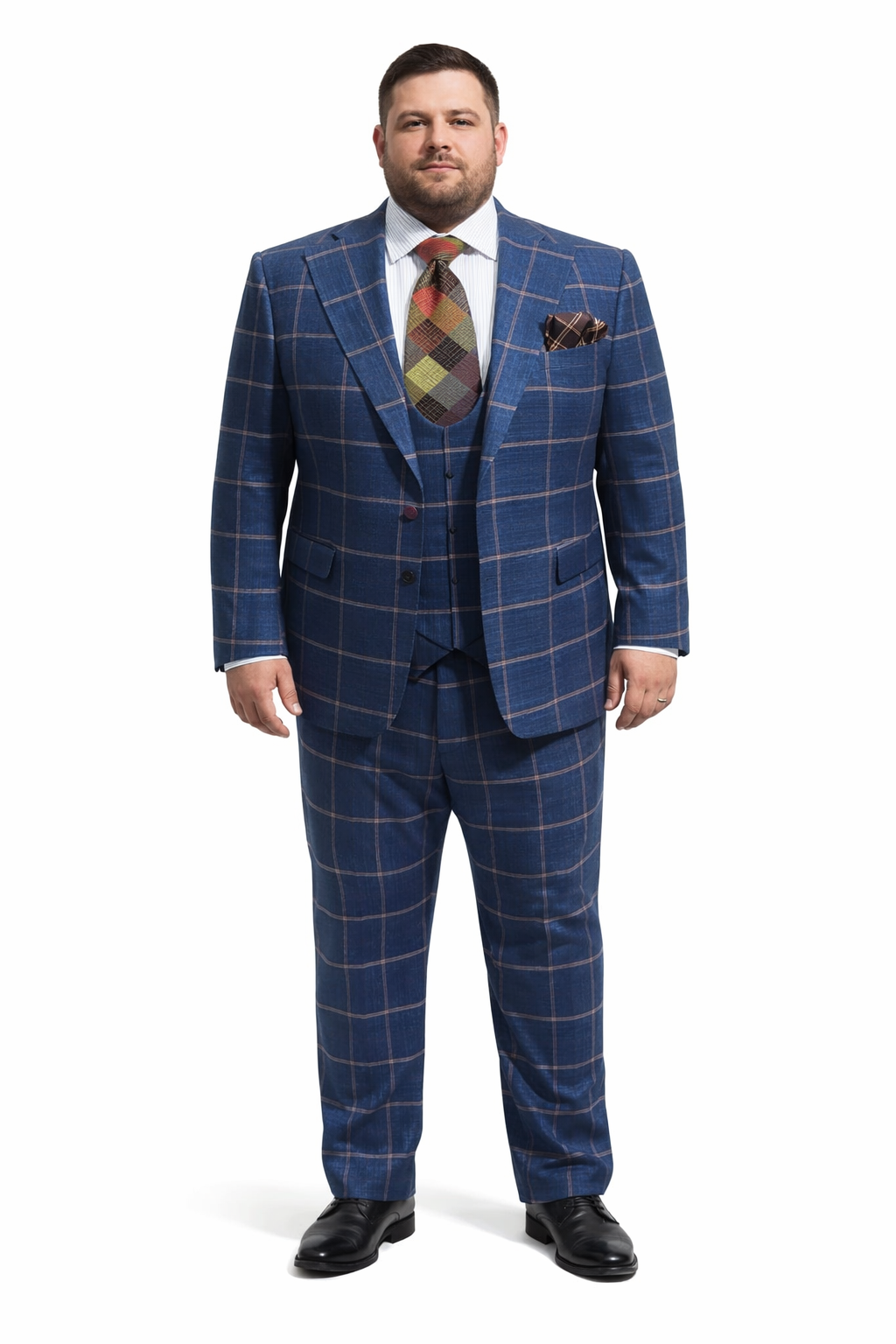Rossiman Double-Breasted Plaid Suit