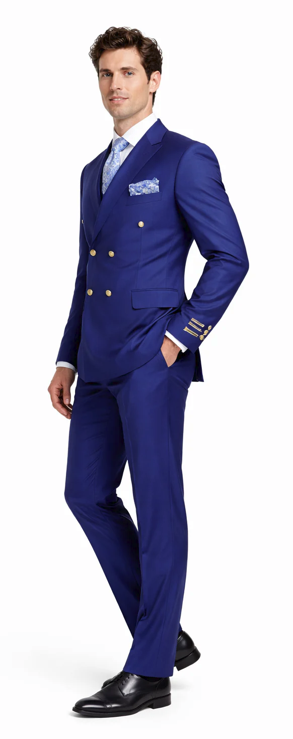 Rossiman Royal Blue Double Breasted Suit