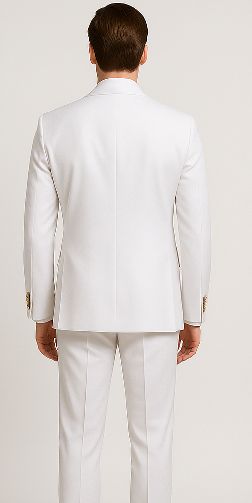 Rossiman White Double-Breasted Slim Suit 3-Piece