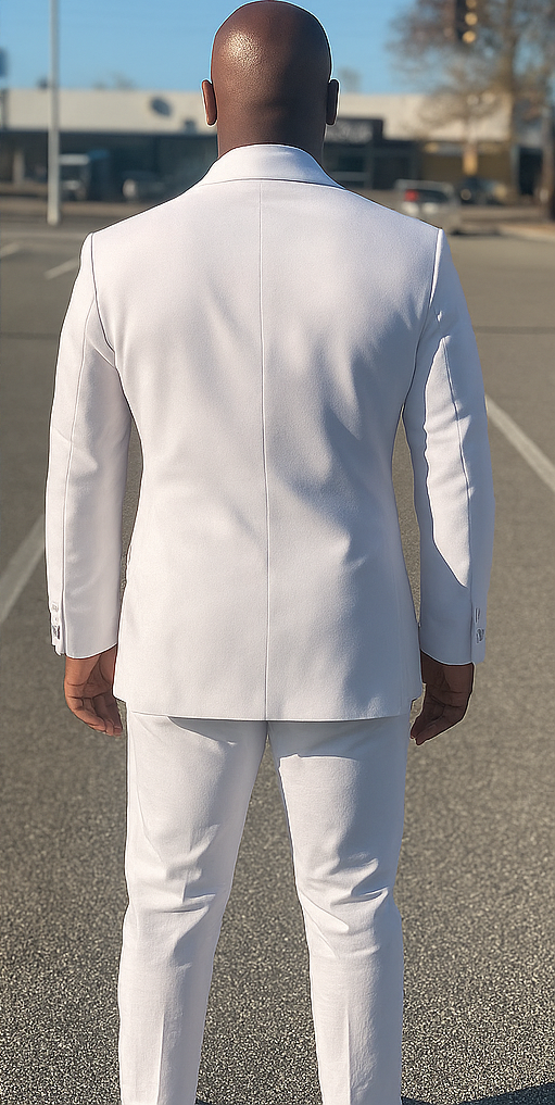 Rossiman Rossi Men's Tailored White Dress Suit