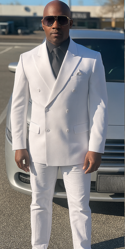 Rossiman Rossi Men's Tailored White Dress Suit