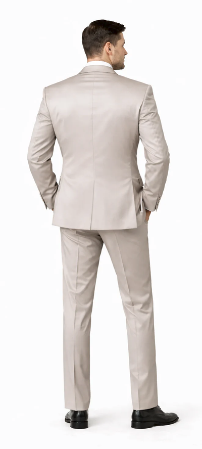Rossiman Sateen Gray Shiny Suit
