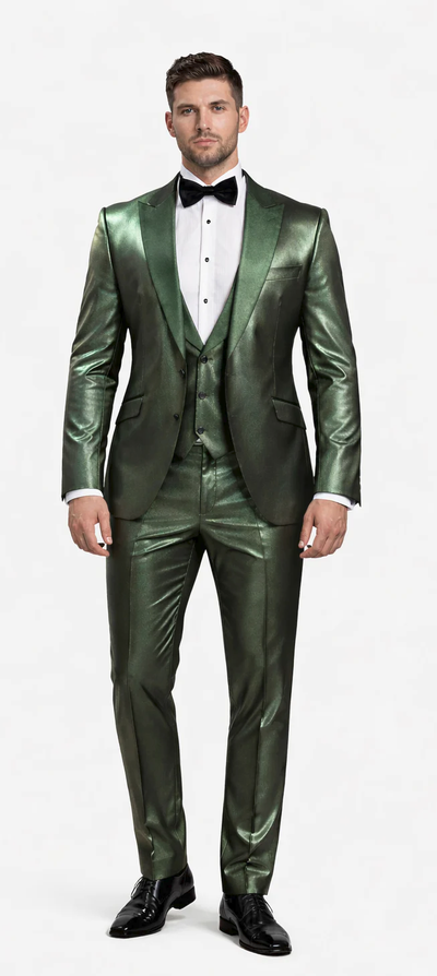 Rossiman Green Sateen Suit - Modern Gloss Finish