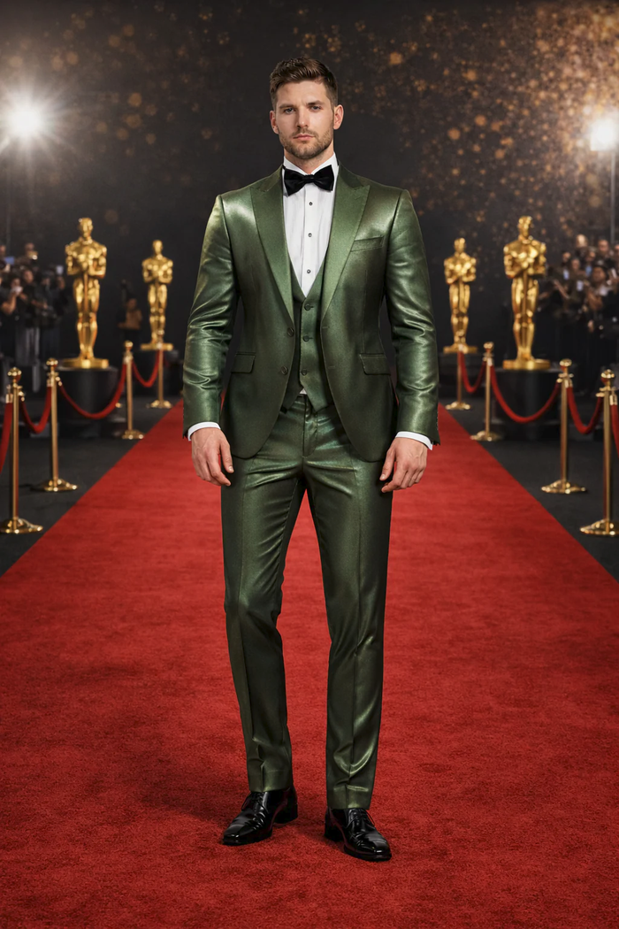 Rossiman Green Sateen Suit