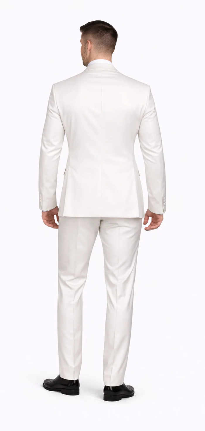 Rossiman Royal Blue Glossy Sateen Suit - Bold & Refined