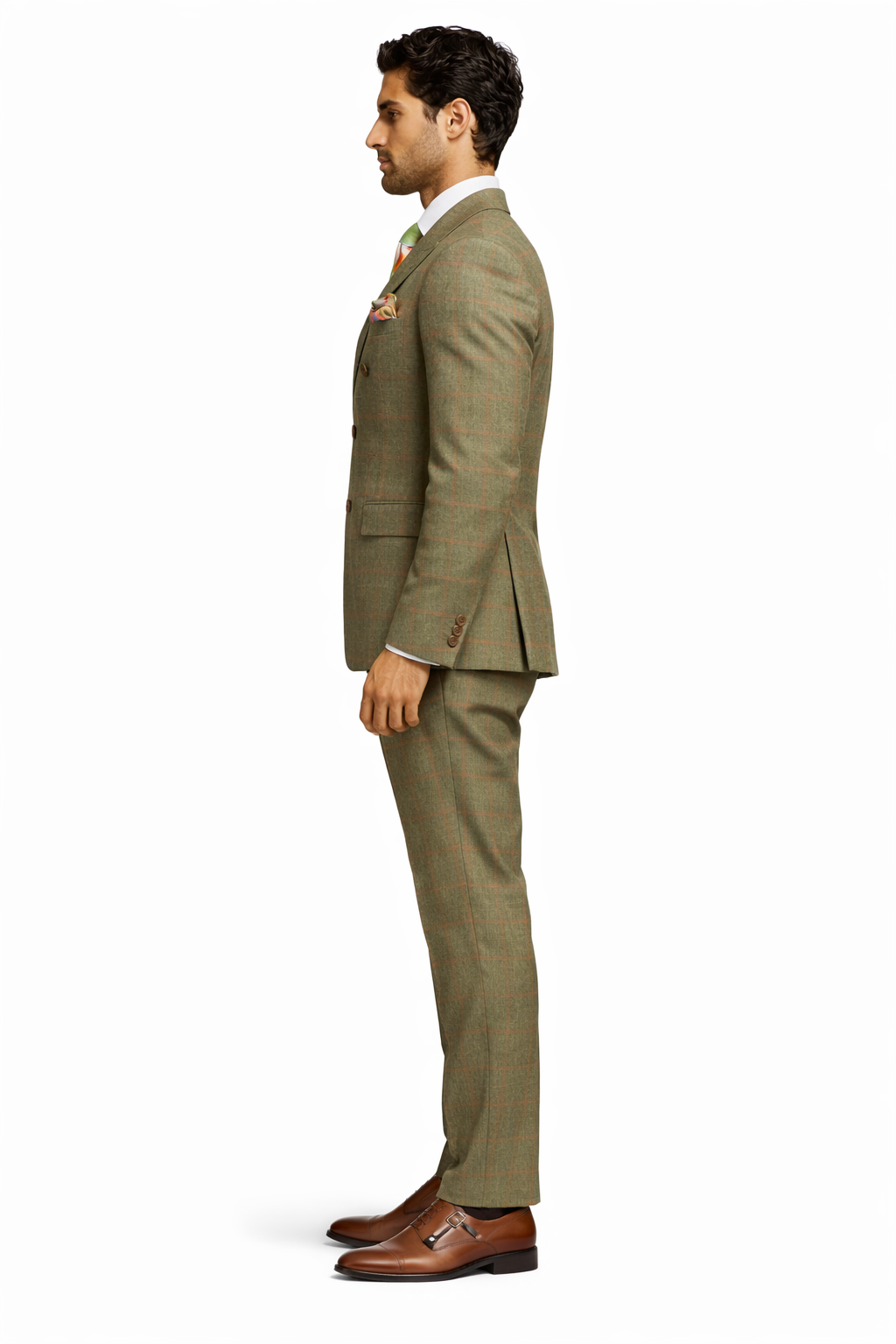 Rossiman Windowpane Double-Breasted Suit