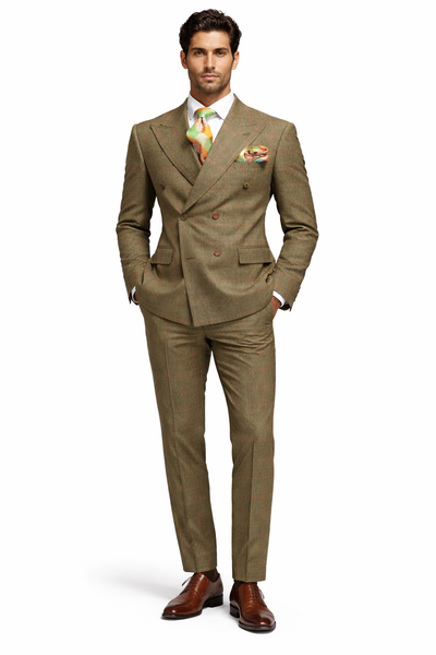 Rossiman Windowpane Double-Breasted Suit
