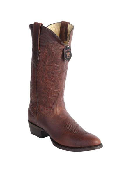 Men's Handcrafted Wild West Genuine Rage Cowboy Leather Round Toe Walnut Dress Cowboy Boot Cheap Priced For Sale Online