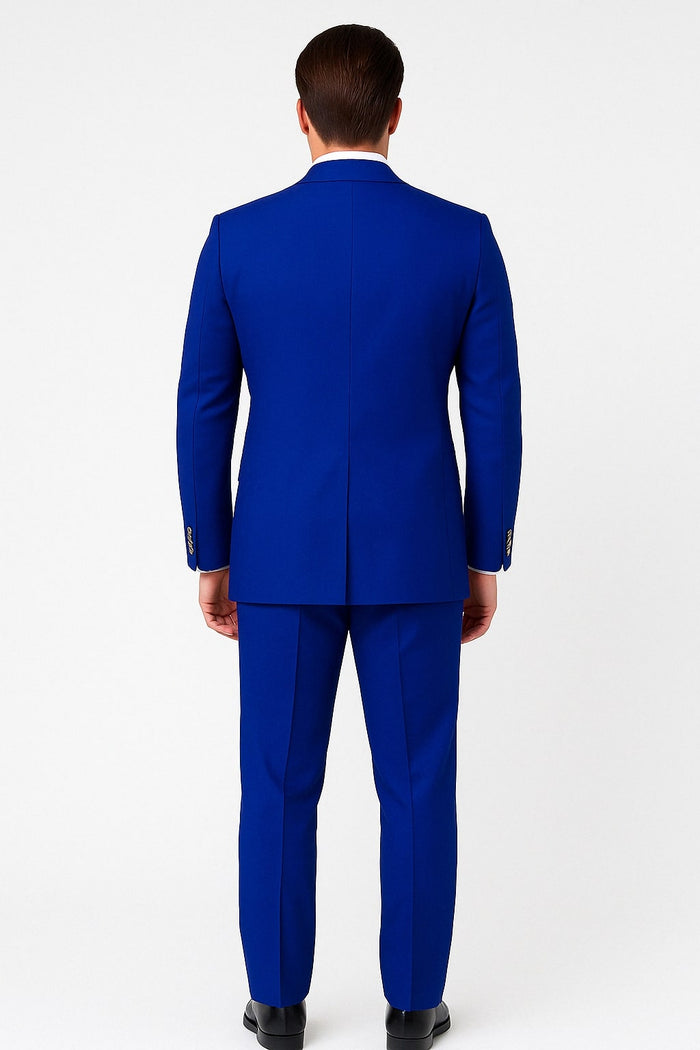 Royal Blue Slim Fit Double-Breasted Suit