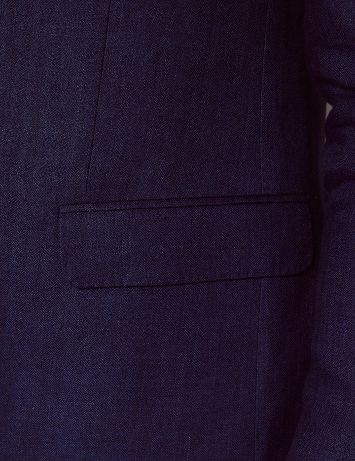 Navy Linen Suit for Beach Weddings