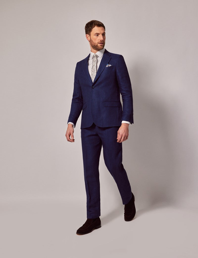 Navy Linen Suit for Beach Weddings