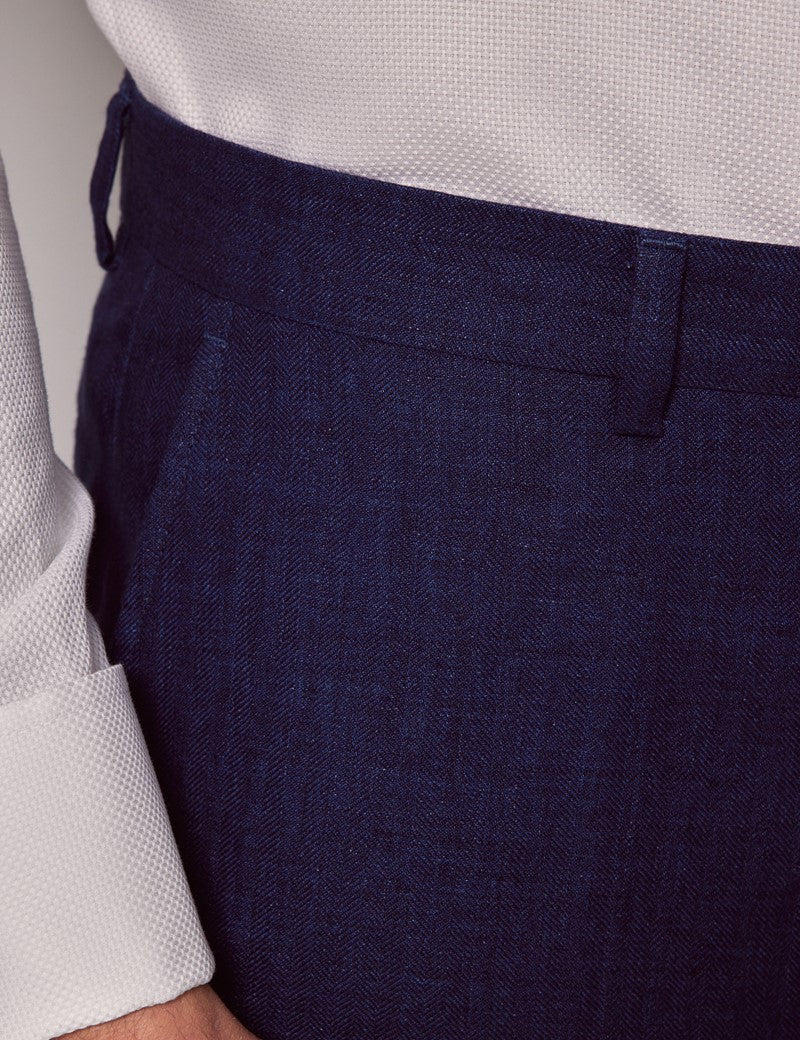 Royal Blue Linen Beach Wedding Suit