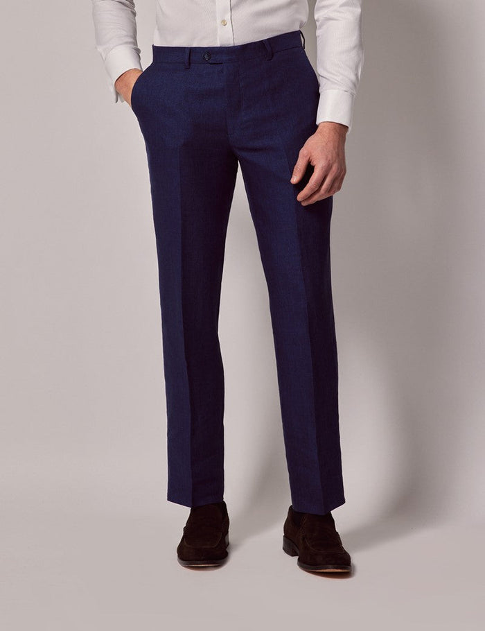 Royal Blue Linen Beach Wedding Suit