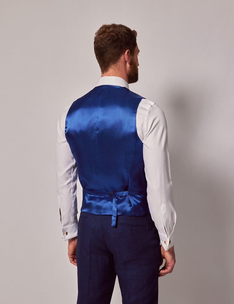 Royal Blue Linen Beach Wedding Suit