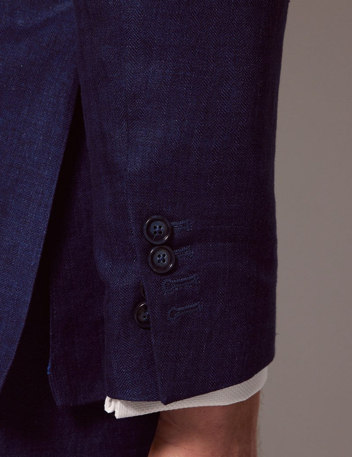 Royal Blue Linen Beach Wedding Suit