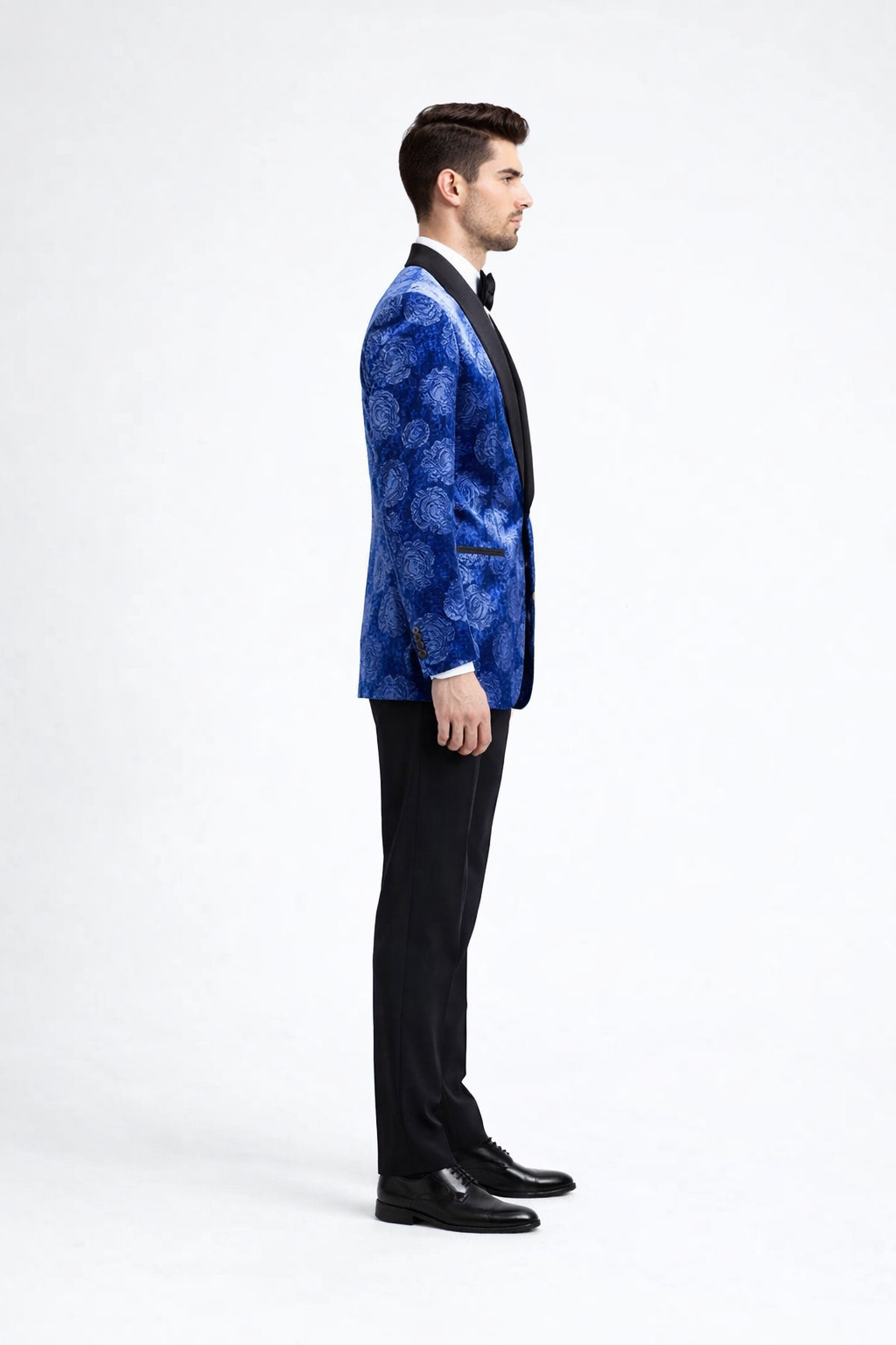 Men’s Designer Royal Blue Rose Tuxedo Jacket for Wedding & Prom