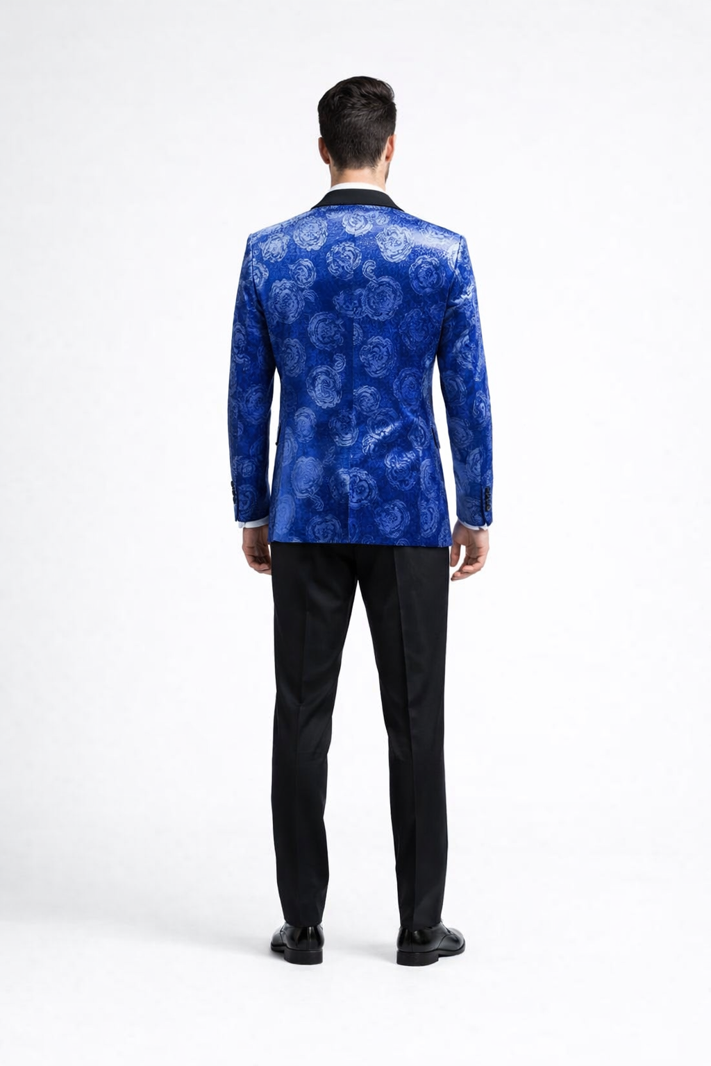 Royal Blue Rose Wedding Tuxedo Jacket – Slim Fit Shawl Lapel Royal Blue / 4XL
