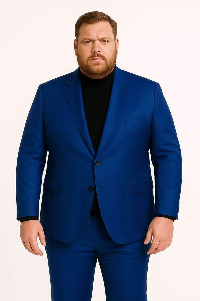 Men's Royal Blue Satin Slim Fit Tuxedo