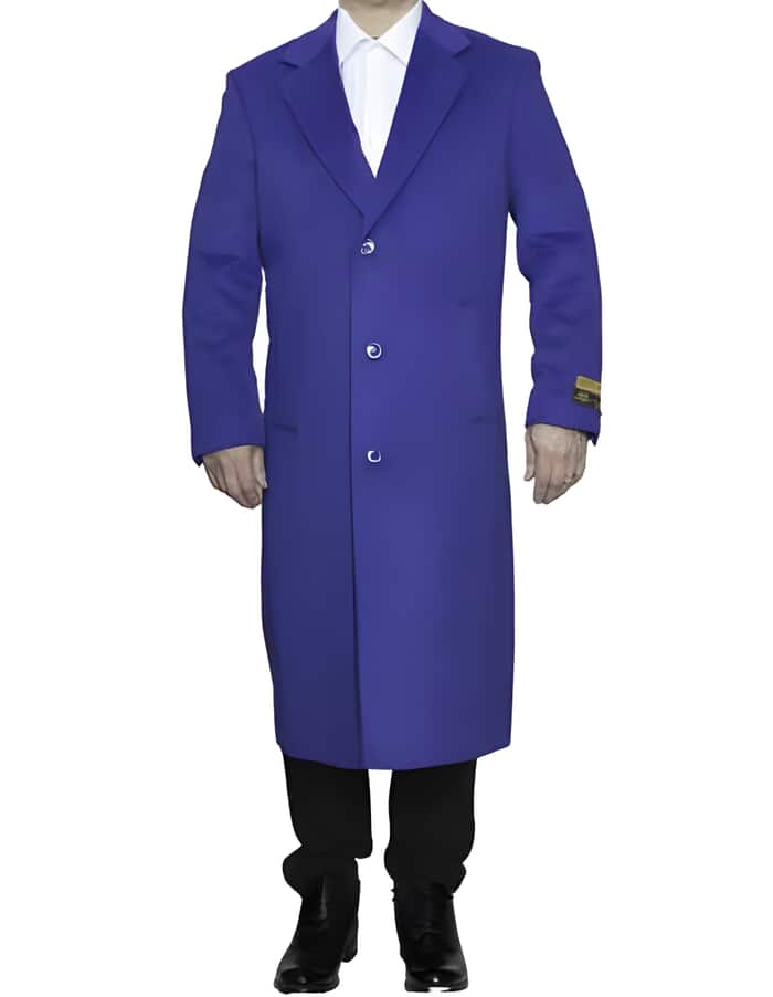Royal Blue Wool Ankle Length Overcoat