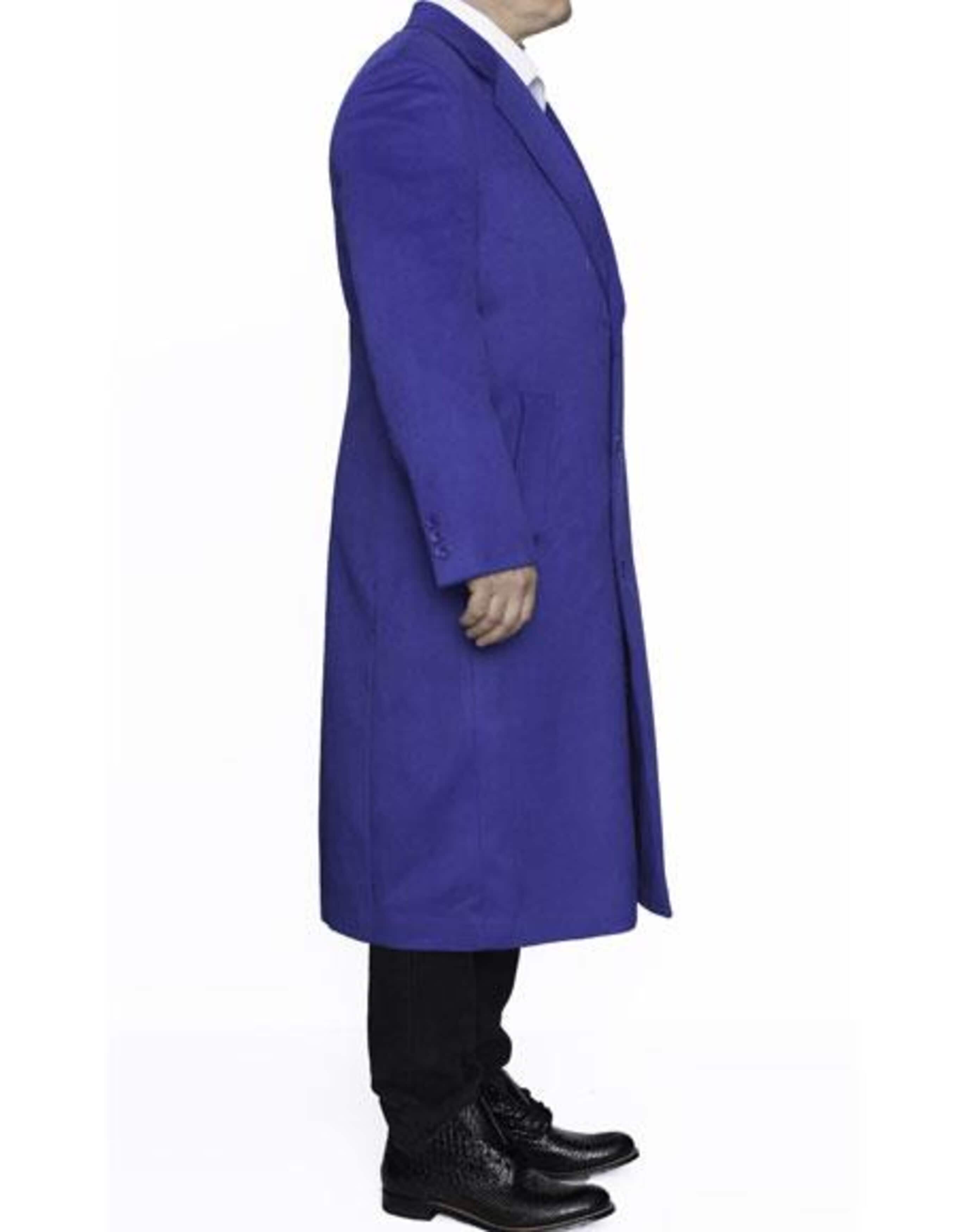 Royal Blue Wool Ankle Length Overcoat
