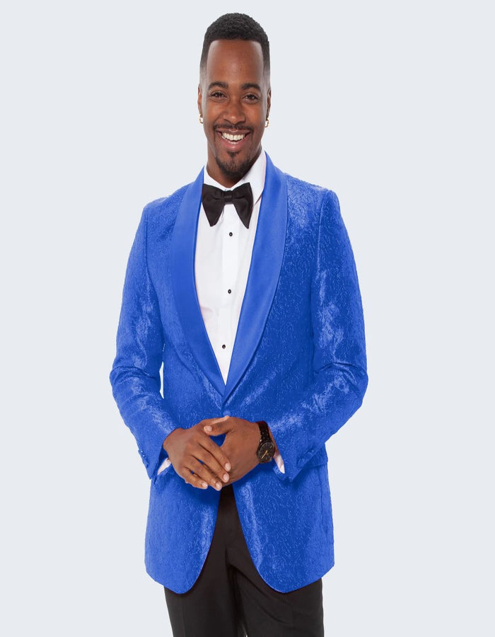 Blue Prom Suit Single Breasted Tuxedo