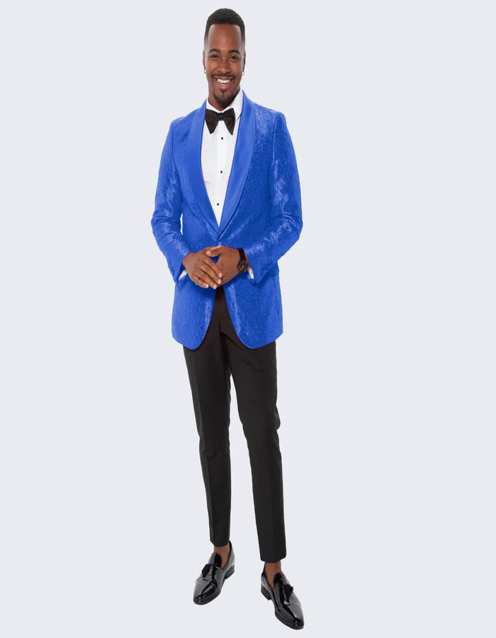 Blue Prom Suit Single Breasted Tuxedo