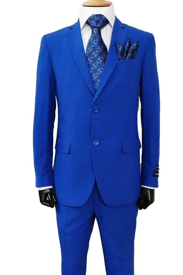 Classic Fit 2 Button Royal Blue Suit for Men
