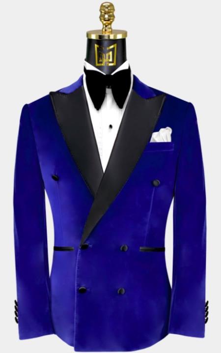 Velvet Double Breasted Tuxedo Dinner Jacket