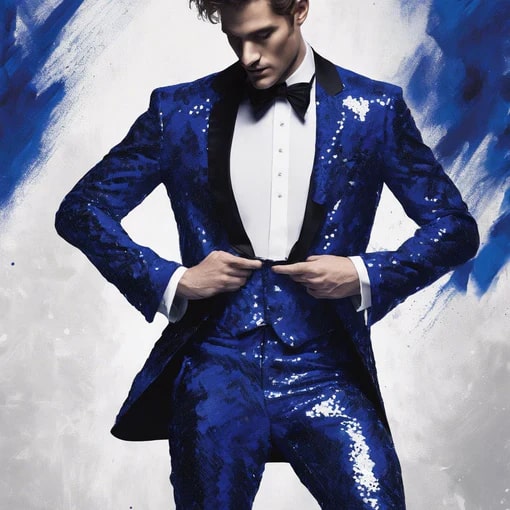 Sequin Tuxedo Suit with Sequin Pants