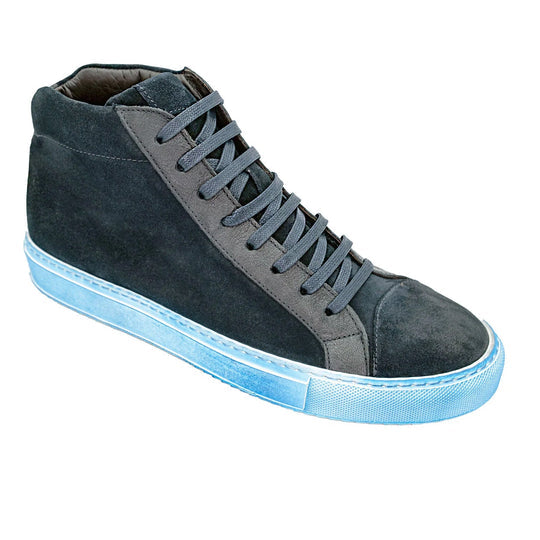 Belvedere Ruben Waxed Suede Hightop Sneaker Blue