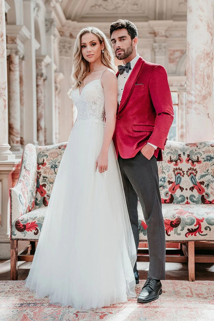 Velvet Blazer - Mens Blazer - Dinner Jacket - Venice Ruby Red Velvet Dinner Jacket Separates