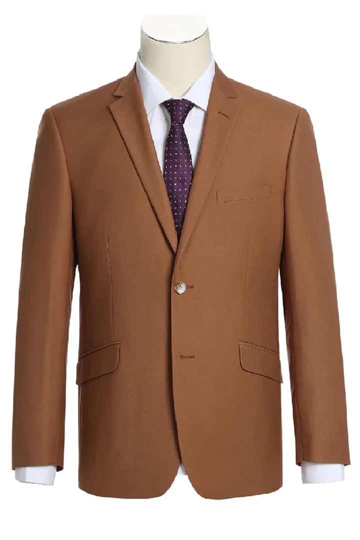 Men's Two Button Slim Fit Suit - Rust