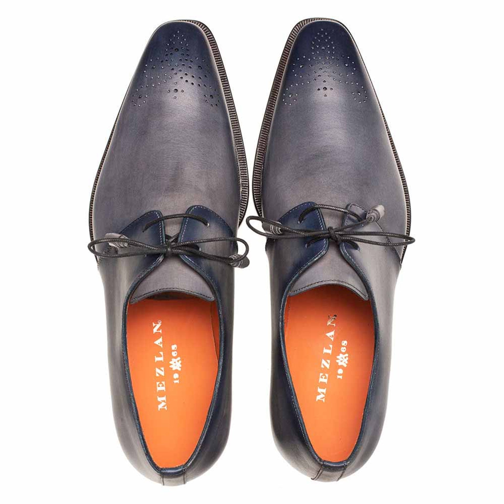 Principe Grey/Rust Patina Leather MenŸ??s Derby Shoes By Mezlan Made In Spain Brand