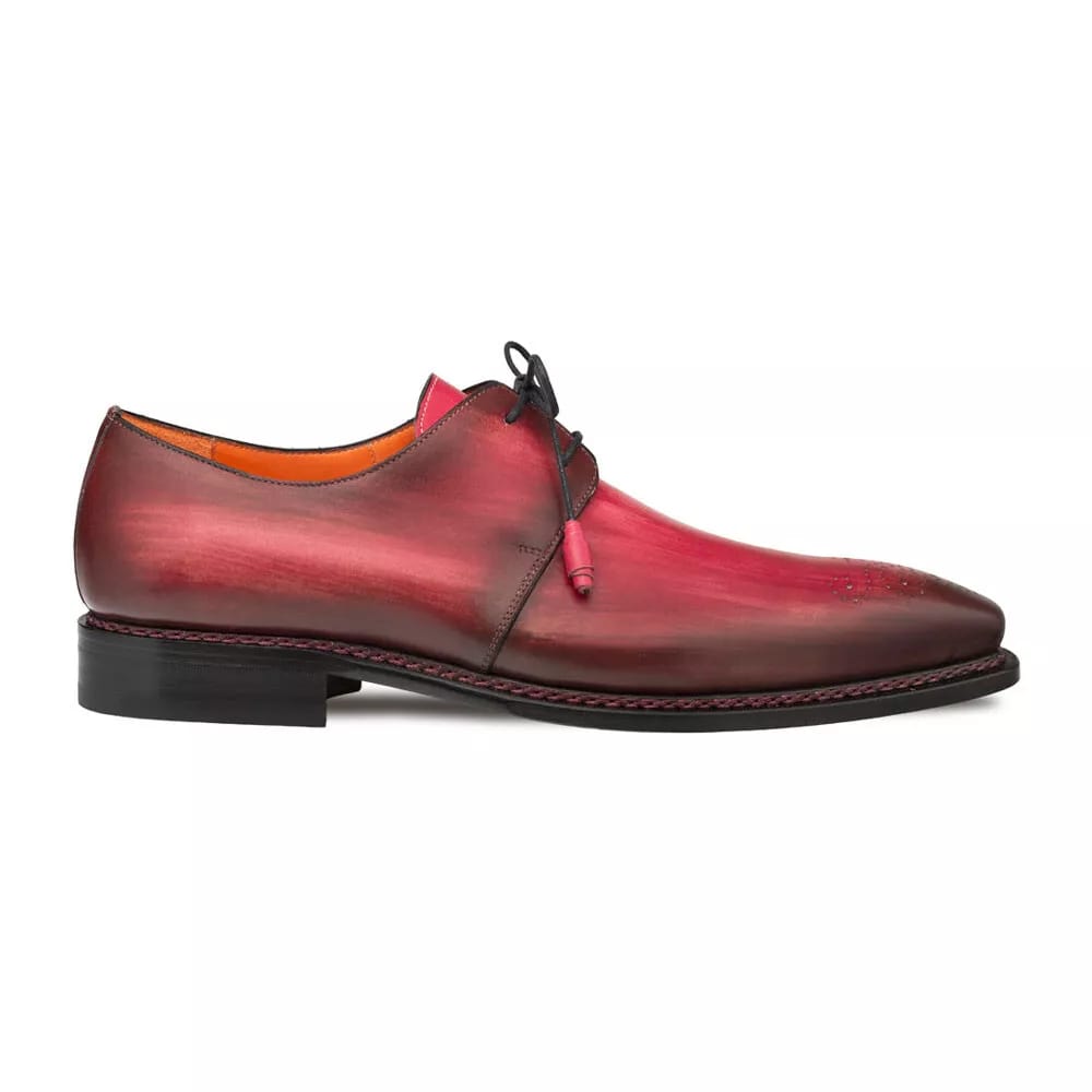 Mezlan Principe Burgundy/Rust Patina Leather MenŸ??s Derby Shoes