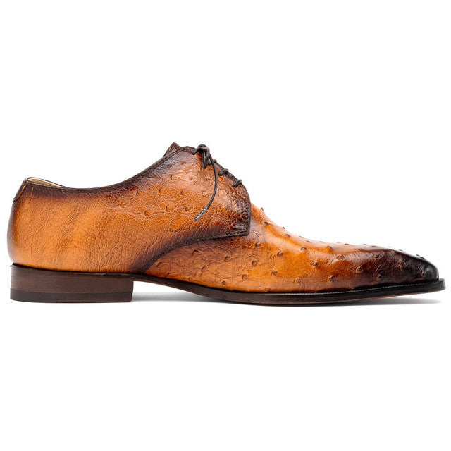 Mauri Italy Ostrich Shoes Dillinger - Rust Burished Toe
