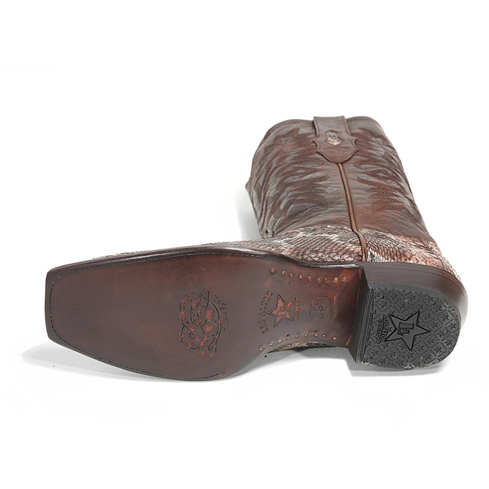Los Altos Rustic Brown Genuine Python Boots