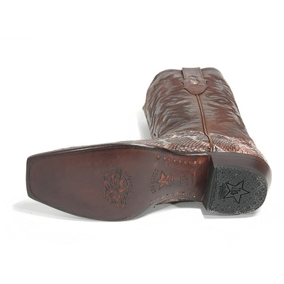 Los Altos Rustic Brown Genuine Python Boots