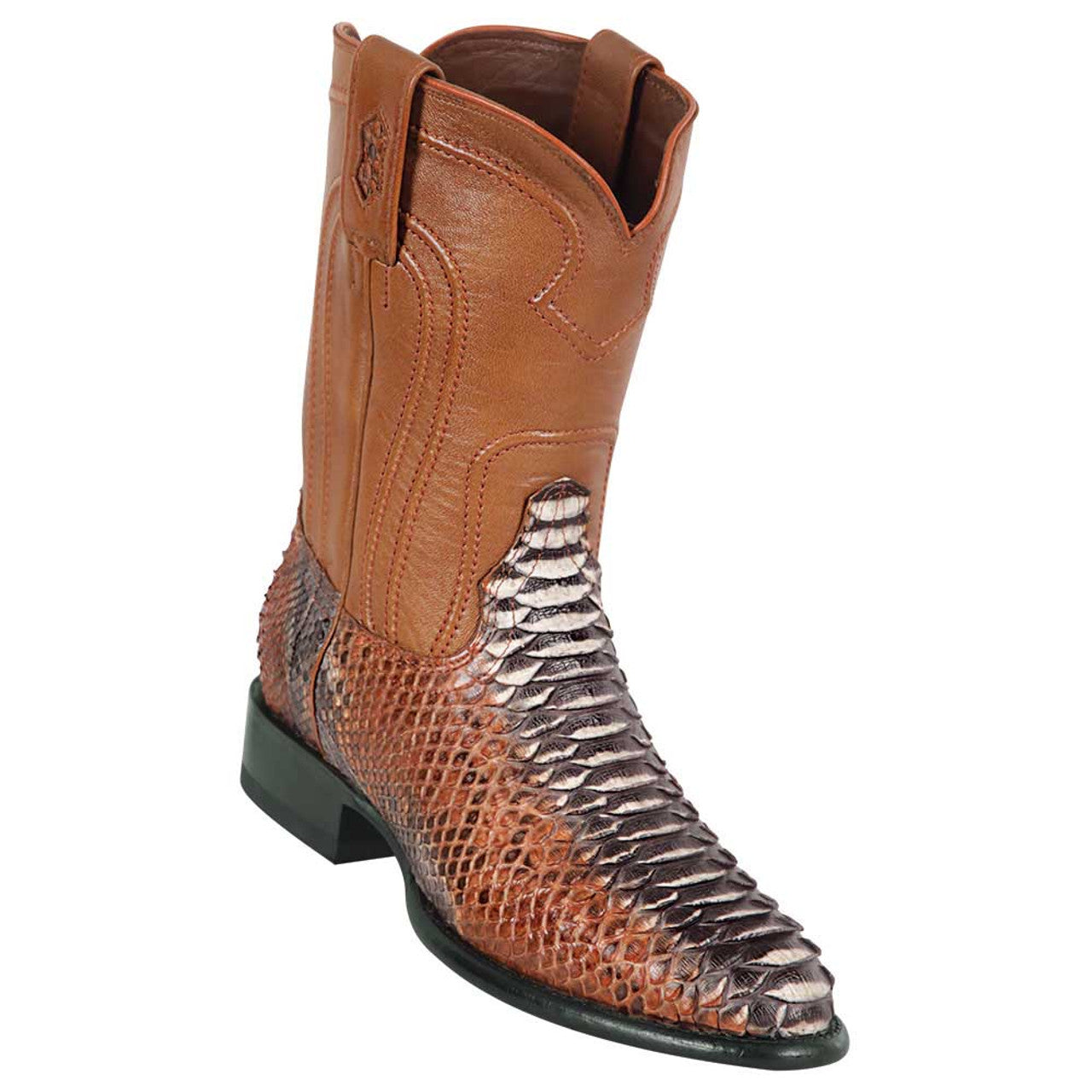 Original Python Cognac Roper Toe Boots