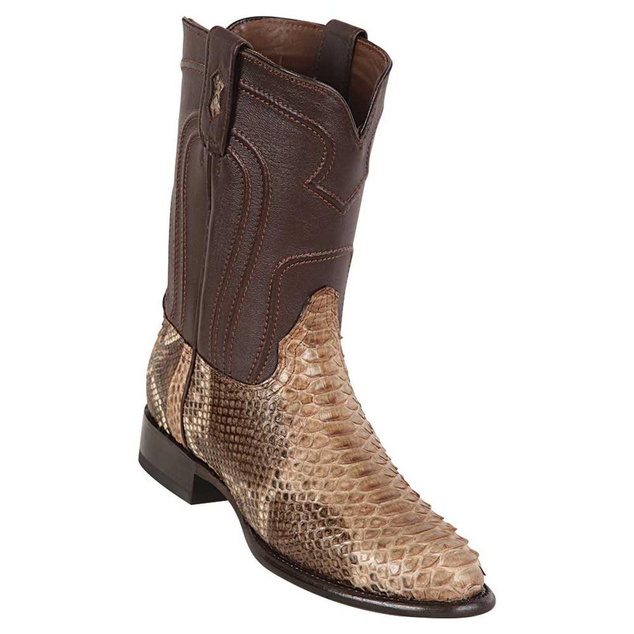 Original Python Rustic Brown Roper Toe Boots