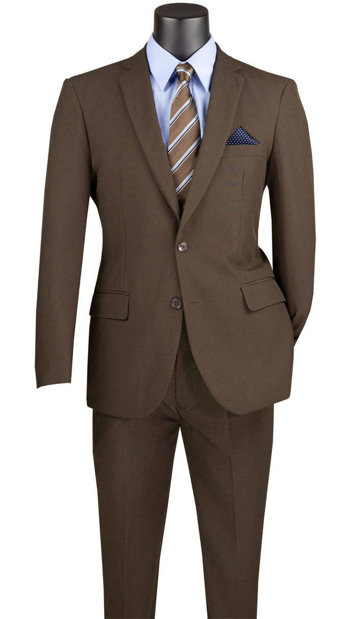 Brown Slim Fit 2 Piece Suit for Men